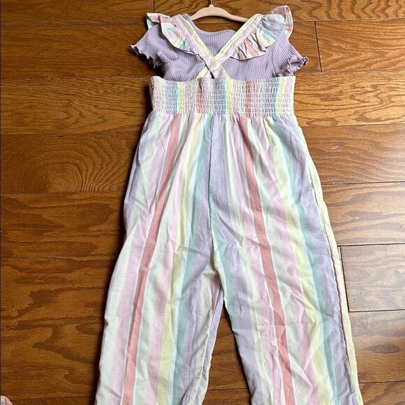 Striped Kids Jumpsuit with Bow - Picture 2 of 2